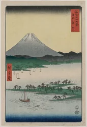 Pinete di Miho a Suruga, dalla serie Trentasei vedute del monte Fuji, 1858