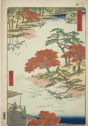 Recinti del Santuario di Akiba, Ukeji (Ukeji Akiba no keidai), dalla serie "Cento vedute famose di Edo (Meisho Edo hyakkei)"