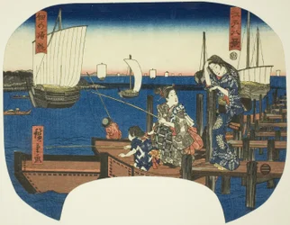 Vele di ritorno a Tsukuda (Tsukuda no kihan), dalla serie "Otto vedute di Edo (Edo hakkei)"