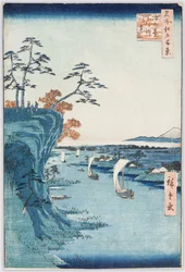 Fiume Tone a Konodai, tavola 95 della serie: Cento vedute famose di Edo