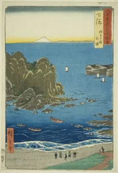 Provincia di Shimosa: La baia esterna alla spiaggia di Choshi, dalla serie "Luoghi famosi nelle sessanta e più province"