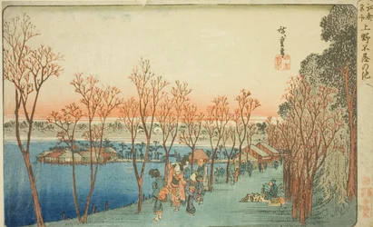 Stagno di Shinobazu a Ueno (Ueno Shinobazu no ike), dalla serie "Luoghi famosi di Edo (Koto meisho)"