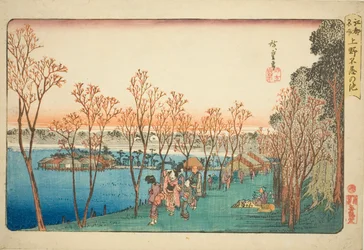 Stagno Shinobazu a Ueno (Ueno Shinobazu no ike), dalla serie "Luoghi famosi di Edo (Koto meisho)"