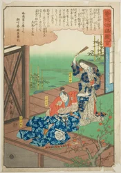 Soga su Goro ammonito da sua madre, dalla serie "Racconto illustrato dei fratelli Soga (Soga monogatari zue)"