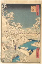 Ponte Taiko, Meguro, in una sera nevosa