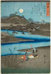 Il fiume gioiello Kinuta nella provincia di Settsu (Settsu Kinuta), dalla serie "Sei fiumi gioiello nelle varie province (Shokoku Mu Tamagawa)"