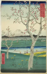 I dintorni di Koshigaya nella provincia di Musashi (Musashi Koshigaya zai), dalla serie "Trentasei vedute del Monte Fuji (Fuji sanjurokkei)"