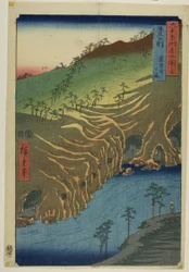 La strada sotto il tempio di Rakan nella provincia di Buzen, dalla serie "Cinquantatré stazioni del Tokaido".