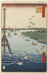 Vista della costa di Shiba, n. 108 da Cento famosi vedute di Edo, 1856