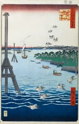 Veduta della costa di Shiba Cento famose vedute di Edo, 1856-1858