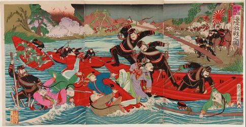 Battaglia pesante su terra e mare al fiume Taidong a Pyongyang, settembre 1894
