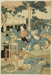 Grande prosperità nella fattoria della seta (Kaikoya Daihanjono Zu)