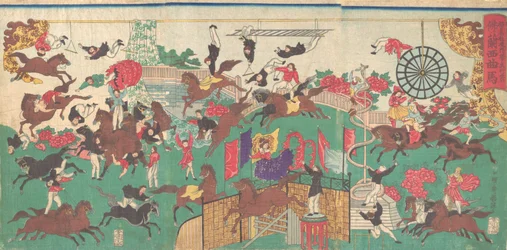 Circo equestre francese nei terreni del tempio di Asakusa Kannon, 1871