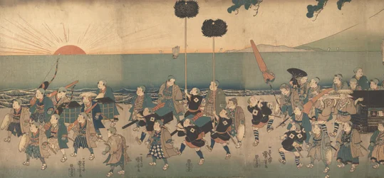 Ragazzi che recitano una processione di Daimyo, XIX secolo