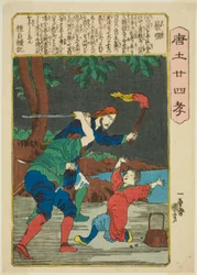Cai Shun (Sai Jun), dalla serie "Ventiquattro modelli di pietà filiale in Cina (Morokoshi nijushiko)"