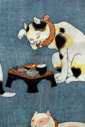 Proverbi illustrati dai gatti (Tatoe zukushi no uchi), c.1852