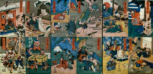 Il Chūshingura dei Mostri (Bakemono Chūshingura), c.1839-42