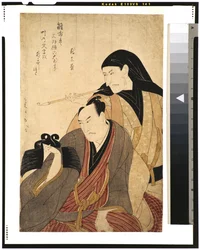 Gli attori Ichikawa Ebizo (Danjuro V) e Arashi Hinasuke II