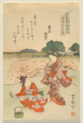 Raccolta di erbe a Mukōjima, dalla serie Siti famosi di Edo in primavera