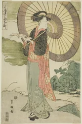 Una parodia contemporanea di Komachi prega per la pioggia (Tosei yatsushi Amagoi Komachi)