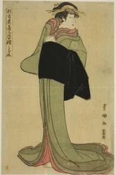 Hamamuraya: Segawa Kikunojo III come la cortigiana Koman, dalla serie "Ritratti di attori sul palco (Yakusha butai no sugata-e)"