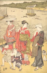 Donne sulla spiaggia di Takanawa