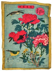 Peonia e uccelli, 1875 circa (xilografia colorata su carta giapponese)