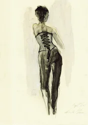 Schizzo di un elegante corsetto