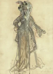 Schizzo di un costume elegante