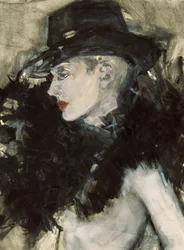 Elegante donna con cappello nero