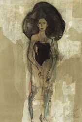 Donna elegante dai capelli scuri