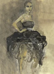 Elegante donna in nero