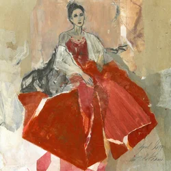 Donna elegante in rosso