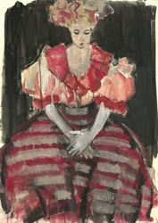 Elegante donna in rosso