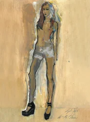 Donna nuda espressiva