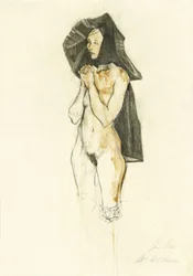 Suora nuda in preghiera