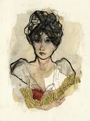 Donna pensierosa con un anello d