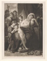 Agrippina, circondata dai suoi figli, piange sulle ceneri di Germanico