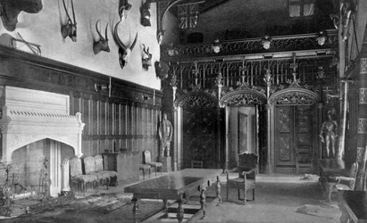 Sala da pranzo, Newstead Abbey, Nottinghamshire, 1924-1926