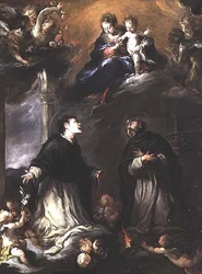 Madonna col Bambino che appare a due santi domenicani