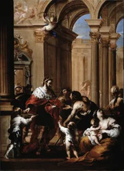 La carità del re di Francia Luigi IX (1214-1270) (Luigi IX che dà elemosina)