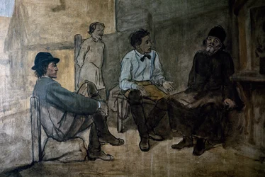 Disputa sulla religione, di Vasily Perov. Russia, 20° secolo