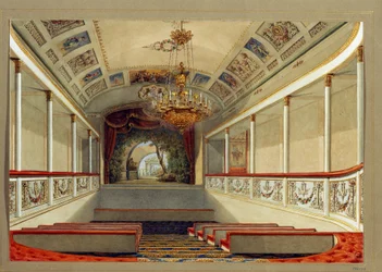 La sala del teatro del Palazzo Yusupov a San Pietroburgo