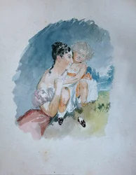 Ritratto della contessa Stefania zu Sayn-Wittgenstein, nata Radziwill 1809-1832 con la figlia Maria