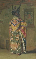 Lama buddista durante la Festa nel Monastero di Pemionchi, 1874-76