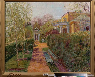 Un padiglione da tè - Dipinto di Vasili Vasilyevich Perepletchikov (1863-1918)