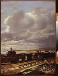 Lavori di costruzione su una linea ferroviaria
