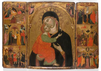 Trittico della Vergine e del Bambino con scene della vita di Cristo