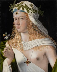 Ritratto idealizzato di giovane donna come Flora, 1520 circa (tecnica mista su pioppo)