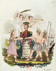 Immagine popolare che esalta Bolivar, c.1840